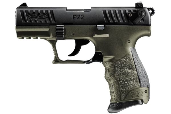 Walther P22Q Military 22LR Rimfire Pistol with OD Green Frame